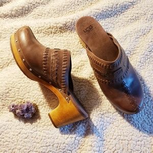 Ugg brown leather clogs